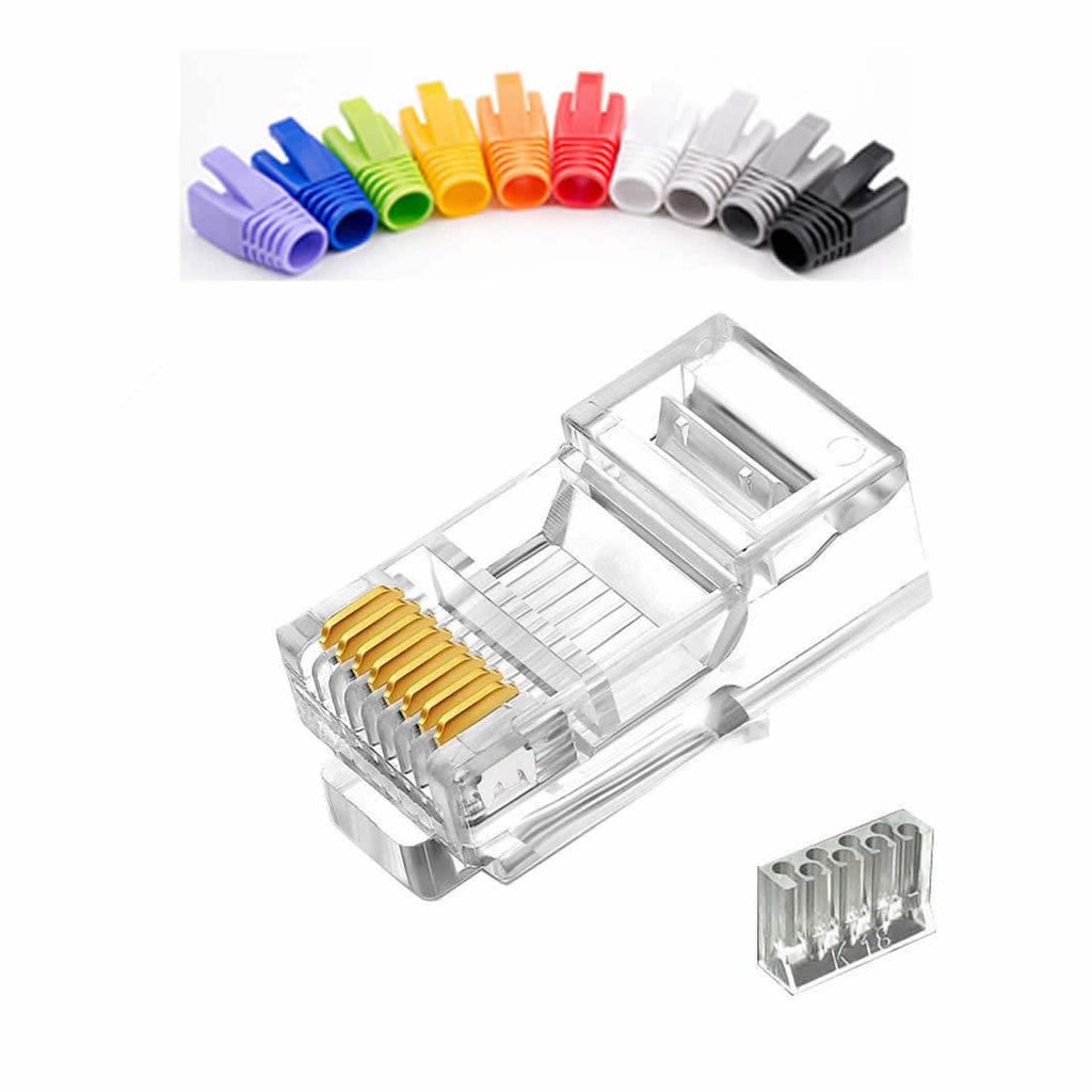 100 Pcs Cat7 RJ45 Metal Shielded Connectors U986