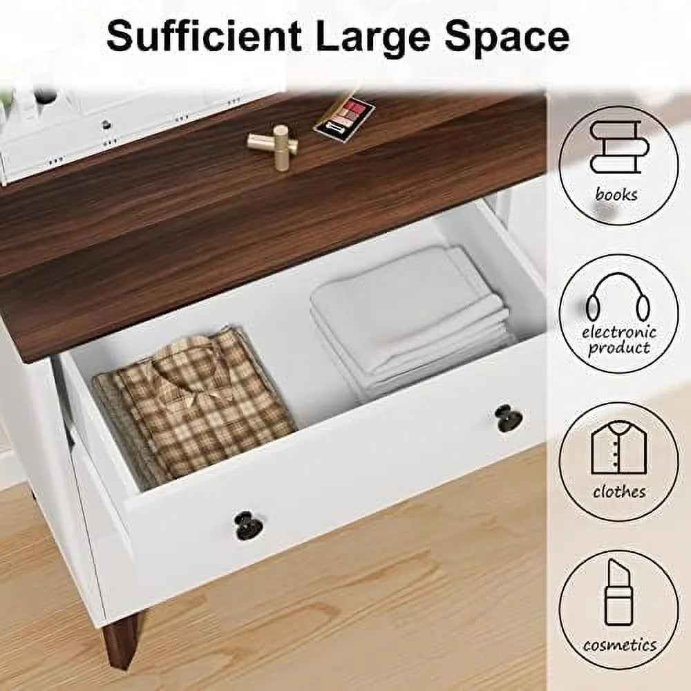 Black 6 Drawer Wood Dresser W31504