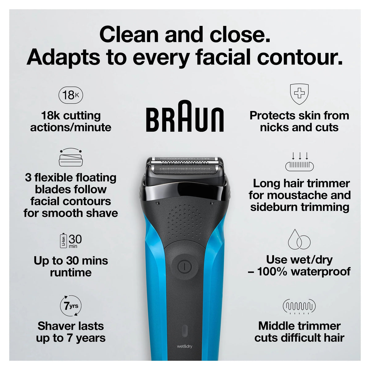 Rechargeable Wet Dry Electric Shaver T5521