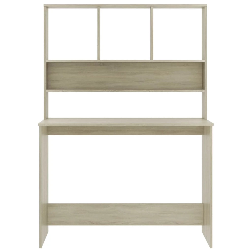 Sonoma Oak Engineered Wood Desk with Shelves M26418