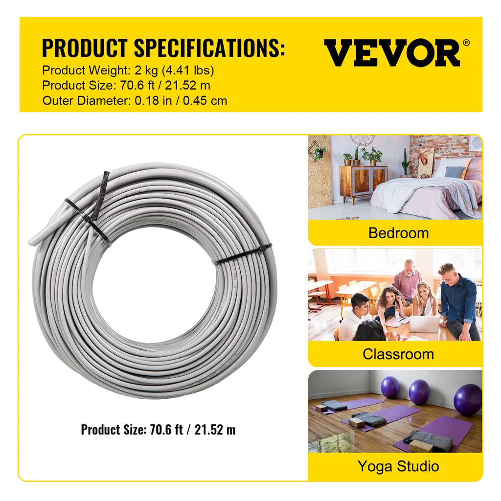 21.4 Square Feet Waterproof Insulated Floor Heating Cable B702