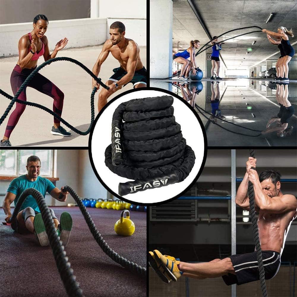 30ft Heavy Dacron Exercise Battle Rope Pack of 2 Q1185