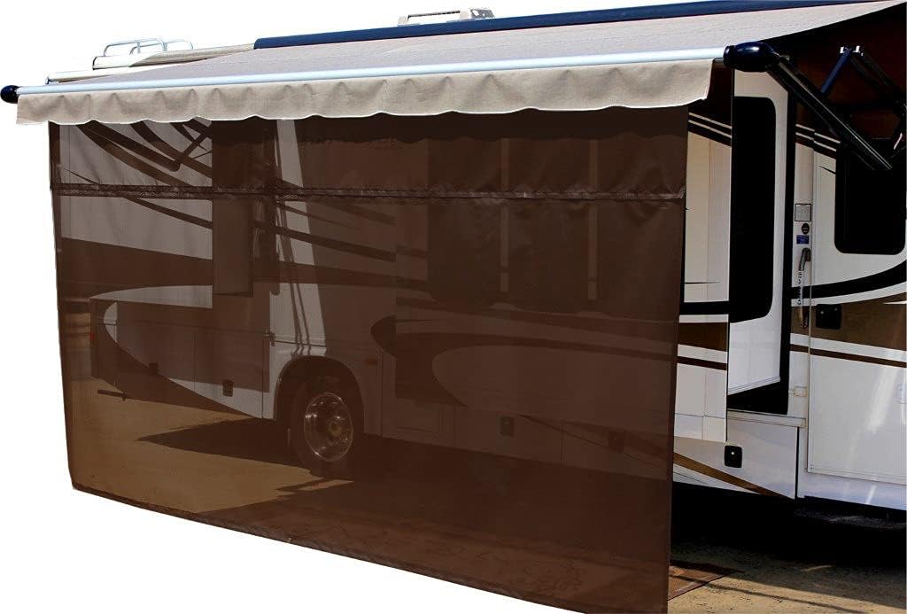 Black 10' x 6' Solar Mesh RV Awning Sun Shade K81020