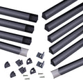 10 Pack 6.6FT Black Aluminum LED Channel System with Clear Cover Lens B560