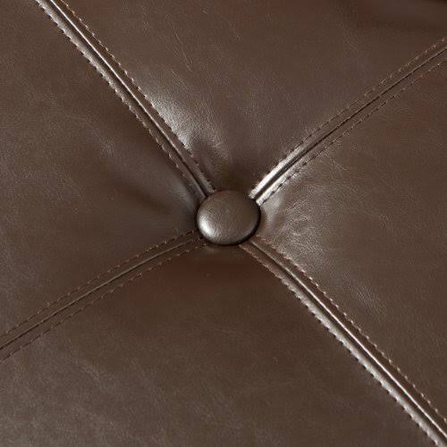 Espresso Leather Ottoman V43856