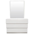 White 2-Piece Poplar Wood Dresser and Mirror Set B15446