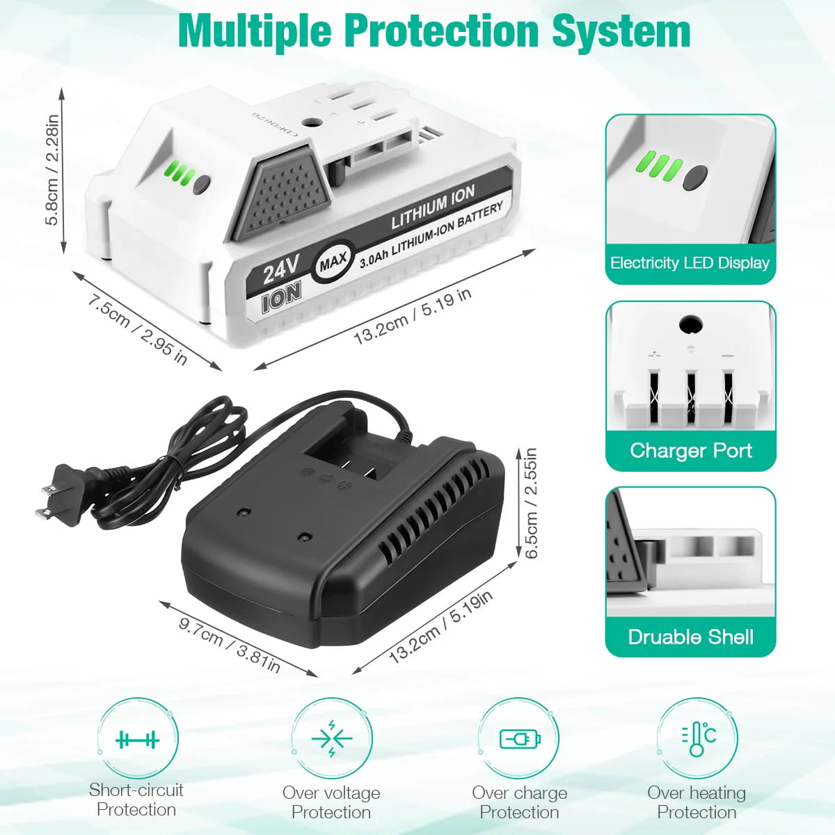 24V Lithium-ion Battery and Battery Charger J97299