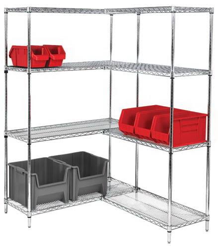86 inch Wire 4-Shelf Add-On Unit in Chrome Finish T9374