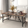 70 x 35 Inch Large Wood Dining Table with Metal Frame U7276