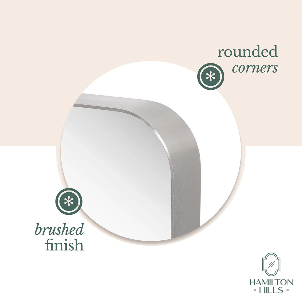 Contemporary Brushed Metal Wall Mirror B397
