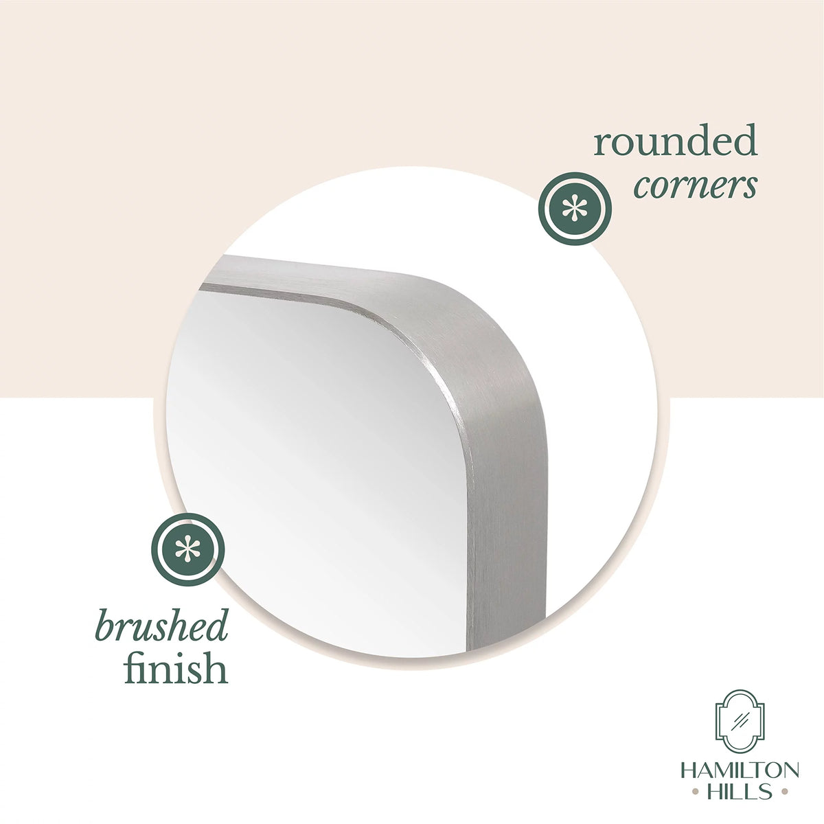 Contemporary Brushed Metal Wall Mirror B397