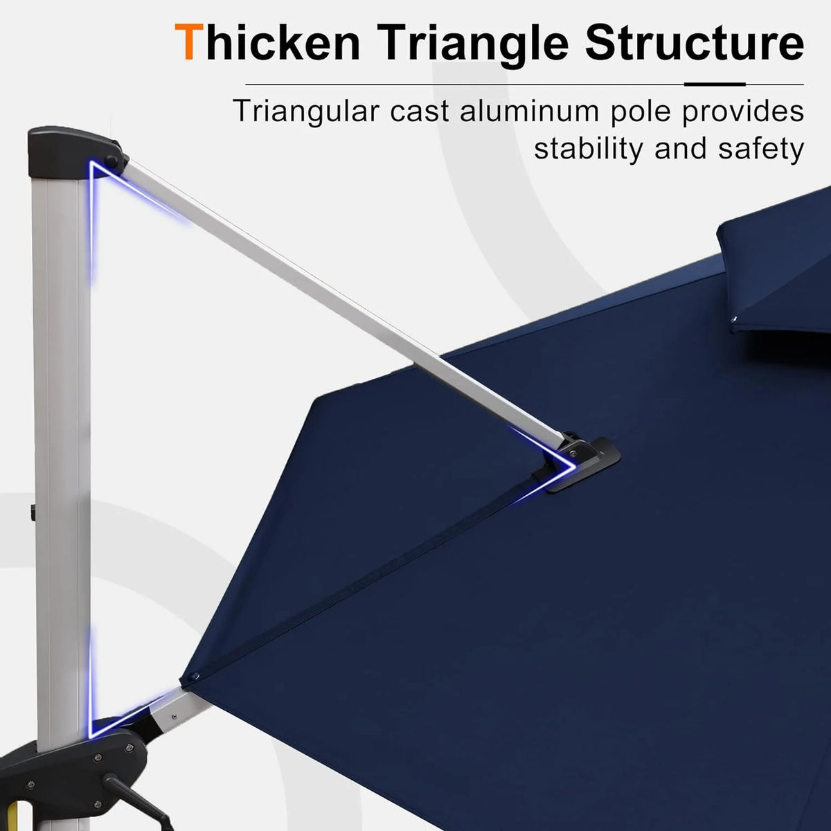 12 Feet Double Top Round Navy Blue Offset Hanging Patio Umbrella A888283