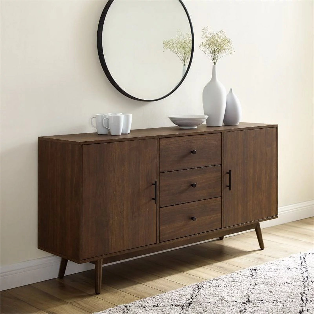 Wooden Mid-Century Modern Sideboard in Brown R775062