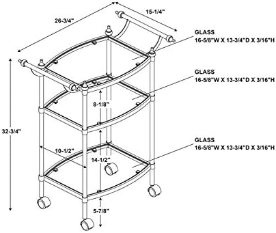 Metal Bar Cart in Chrome N889154