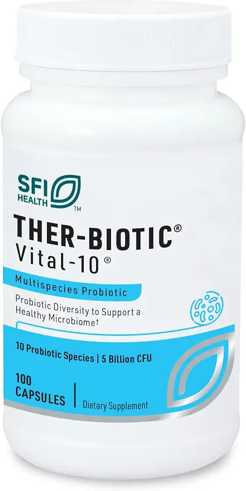 10 Species Probiotic Supplement with Lactobacillus, Bifidobacterium & Streptococcus - 5 Billion CFU - 100 Capsules D785247