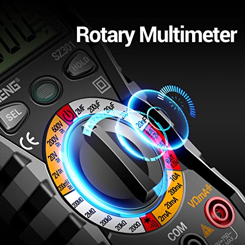 Digital Multimeter with Case, DC AC Voltmeter, Ohm Volt Amp Meter L3665