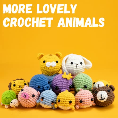 3PCS Crochet Animal Kit with Yarn, Eyes, Stuffing, Crochet Hook O682290