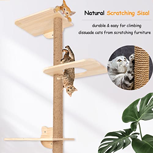 73 inch Cat Tree Wall Mounted Scratching Post E57800