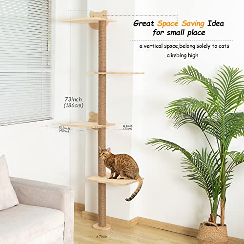 73 inch Cat Tree Wall Mounted Scratching Post E57800