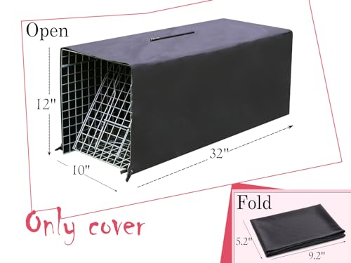 32 Inch Heavy Duty Folding Animal Trap Cage with Cover 2 Packs A8601