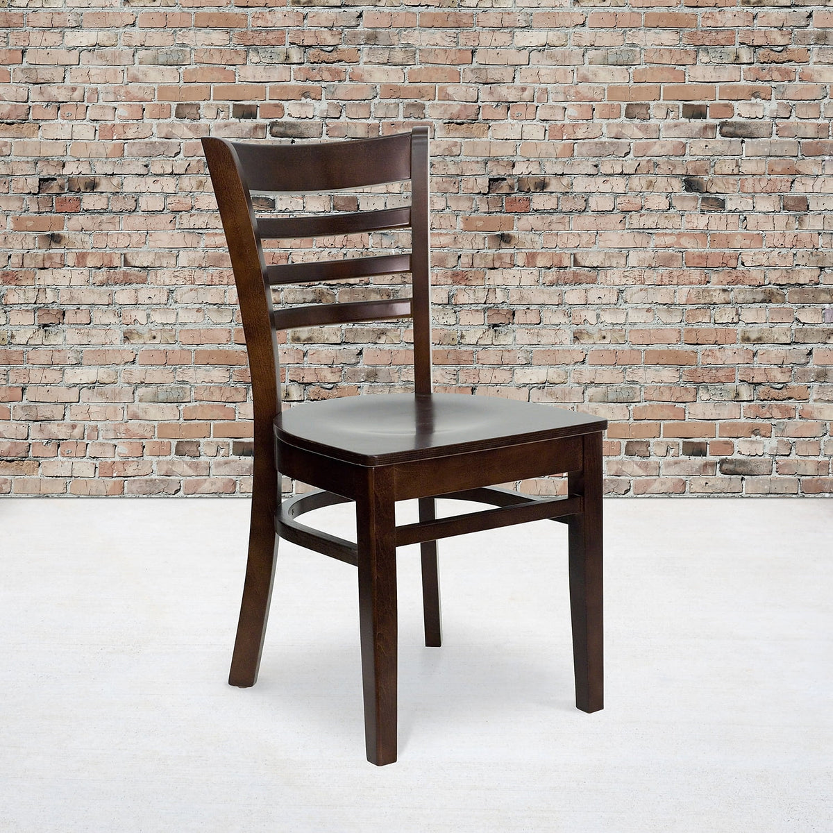 2 Pack Ladder Back Walnut Wood Chair K446229