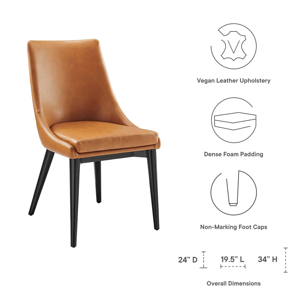 Tan Vegan Leather Dining Chair R71719