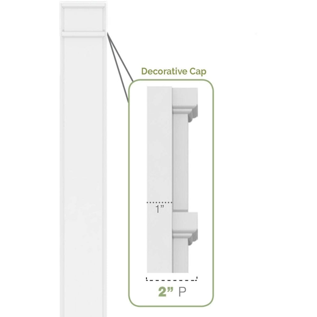 Two Equal Flat Panel PVC Pilaster with Decorative Capital & Base (Pair) T169249