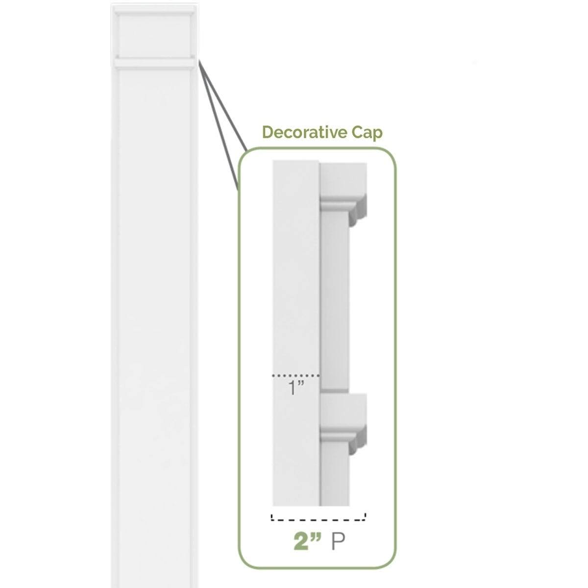 Two Equal Flat Panel PVC Pilaster with Decorative Capital & Base (Pair) T169249