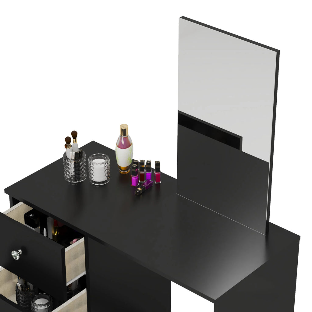 Black Modern Makeup Vanity Table with Mirror M67623
