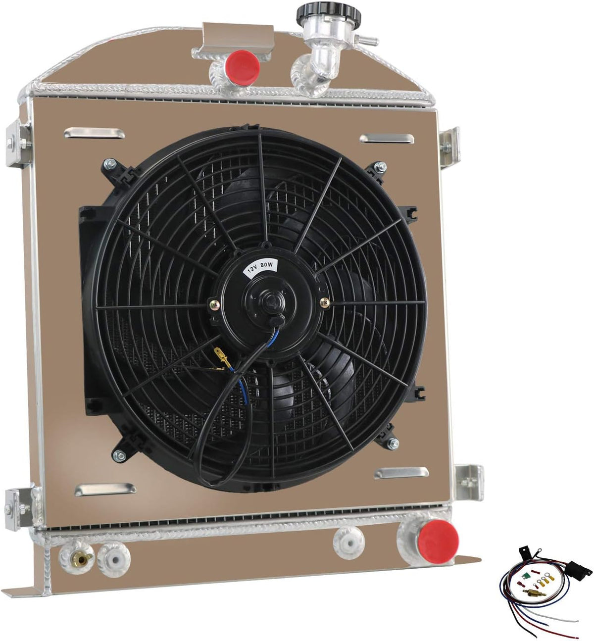 3 Row All Aluminum Radiator with Shroud Fan and Relay A7875