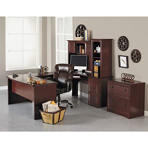 65"W U-Shaped Executive Corner Desk, Cherry R8456