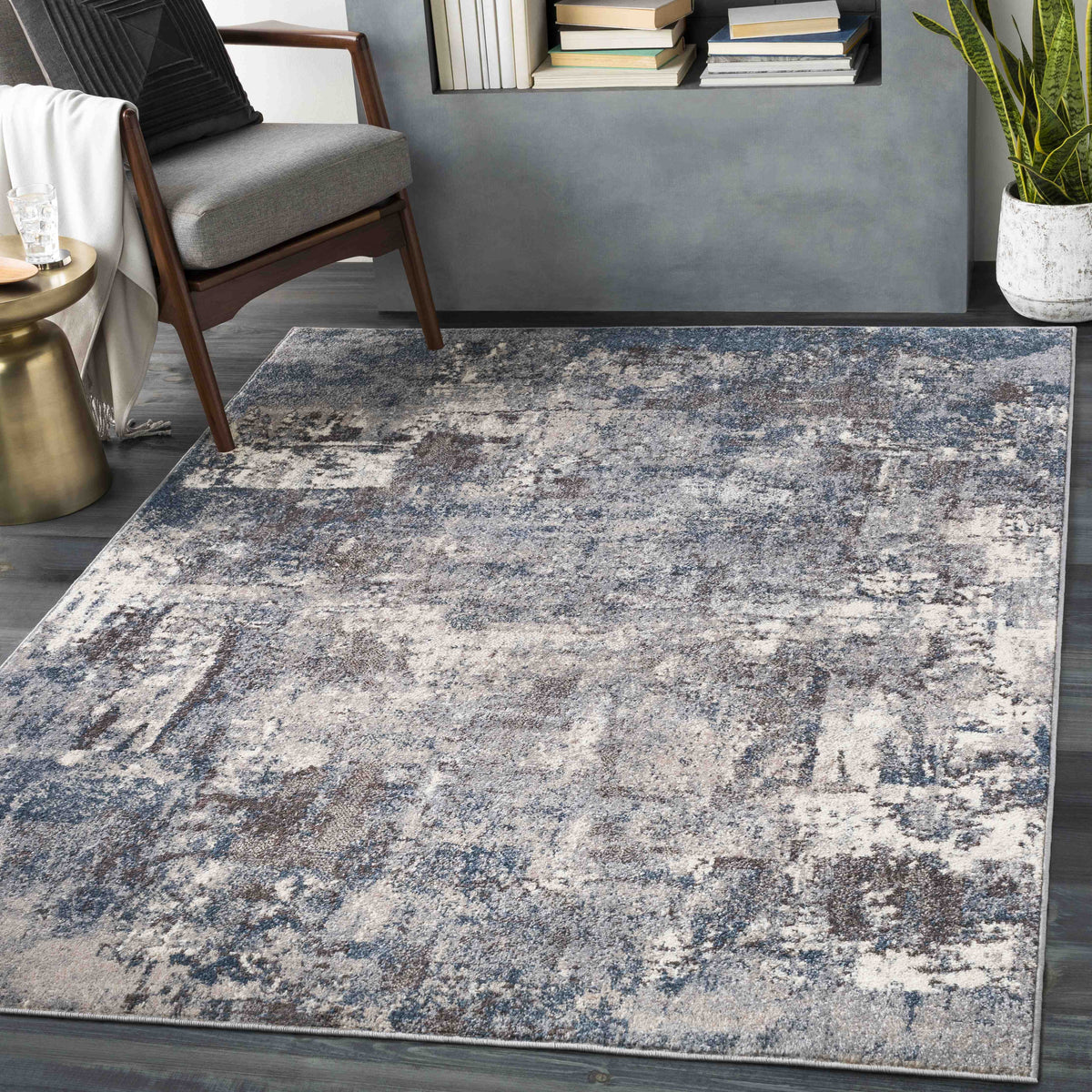 7x7 Teal Square Area Rug A95788