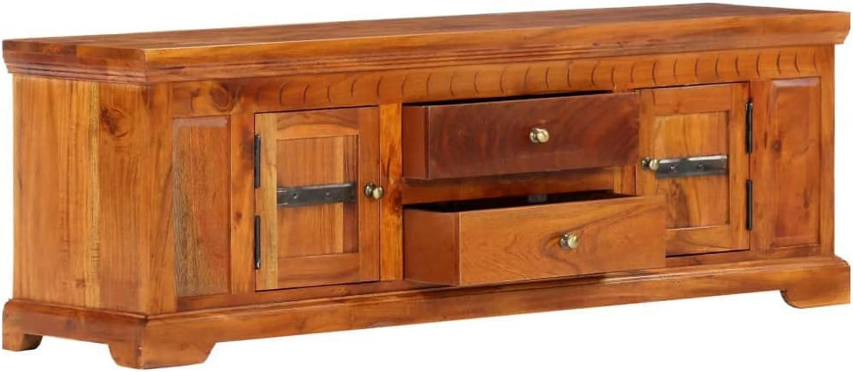 46.8" Solid Acacia Wood TV Stand with Storage Z8095