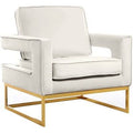 Velvet Cream Armchair with Gold Legs D261