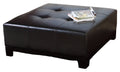 Espresso Leather Ottoman V43856