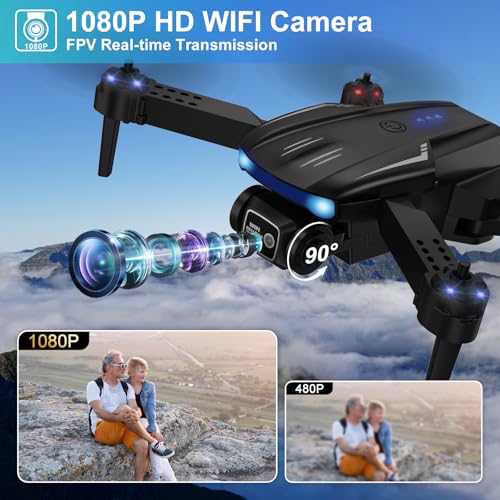 Foldable FPV Drone with 1080P HD Camera, 2 Batteries V363