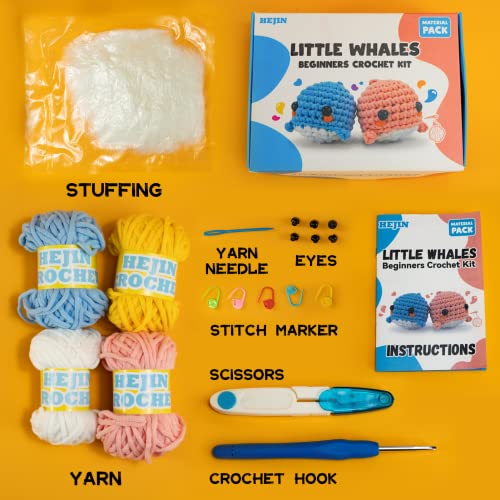 3PCS Crochet Animal Kit with Yarn, Eyes, Stuffing, Crochet Hook O682290