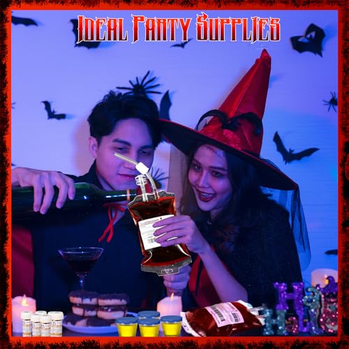 84 Pcs Halloween Party Supplies Empty Pill Bottle Blood Bag Specimen Cup Urine Sample Jar 20 ml Plastic Syringe with Sticky Label Z827