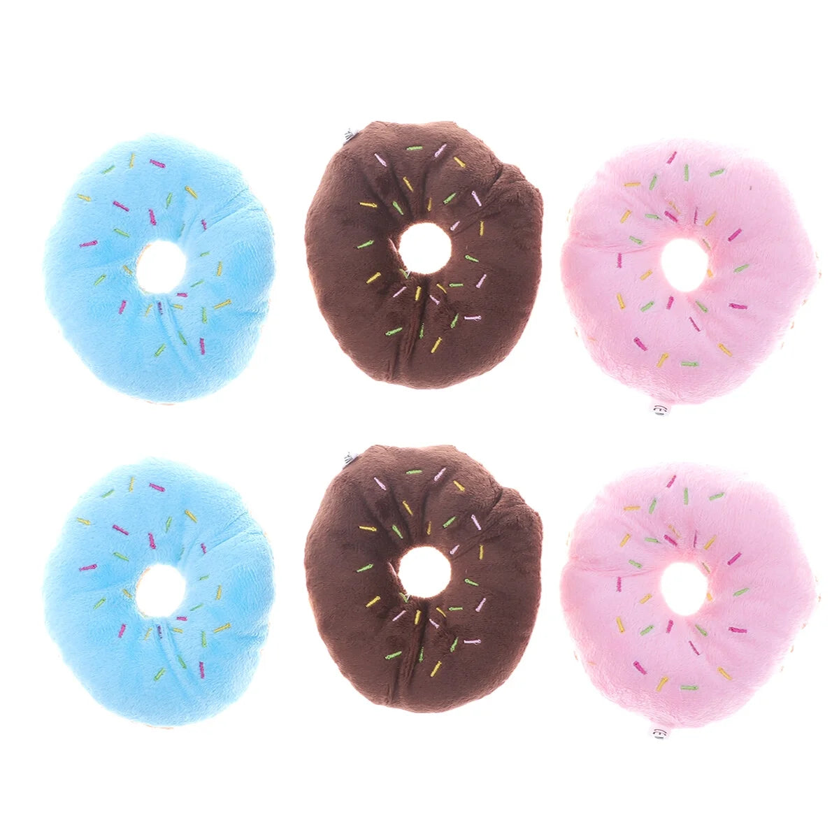 Squeaky Plush Donut Dog Toy M6463