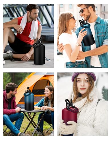 Insulated Water Bottle with Straw Lid Strap Carrier Boot & Paracord Handle G348