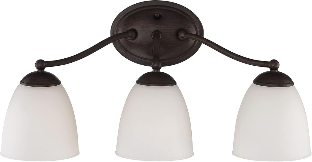 Three Light Vanity Frosted Glass Brushed Nickel Fixture R304
