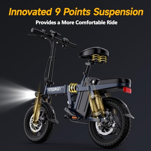 20MPH Dual-Seat Folding Electric Bike with 499Wh Removable Battery N80560