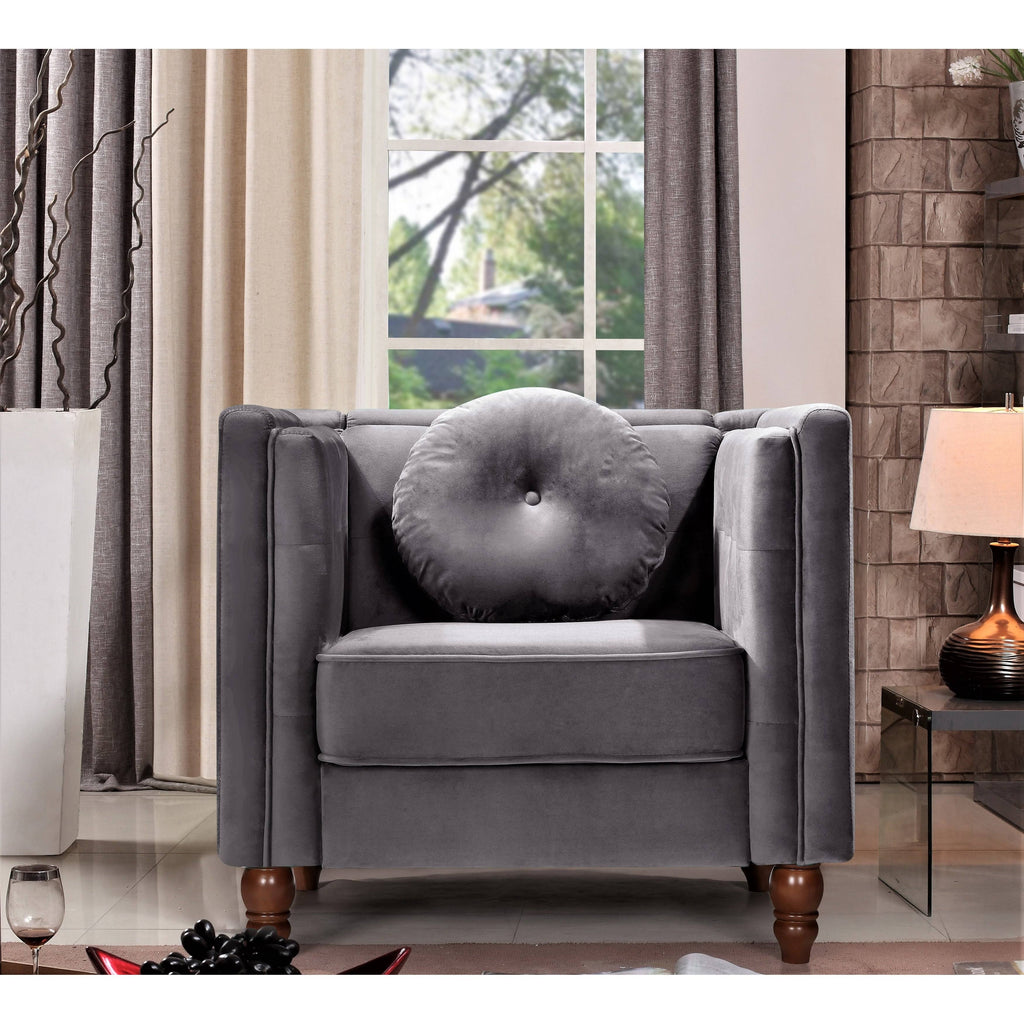 Grey Chesterfield Chair Y97068