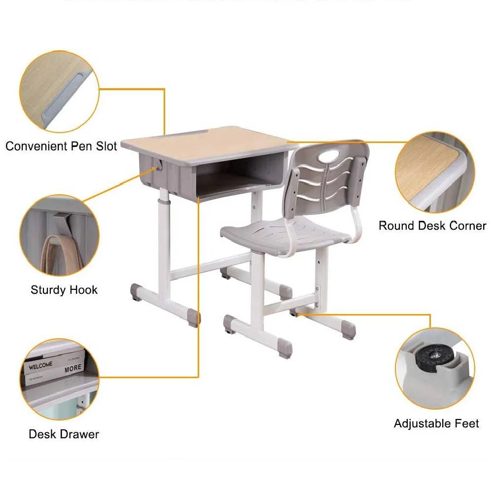 Kids Desk and Chair Set, Height Adjustable K154957