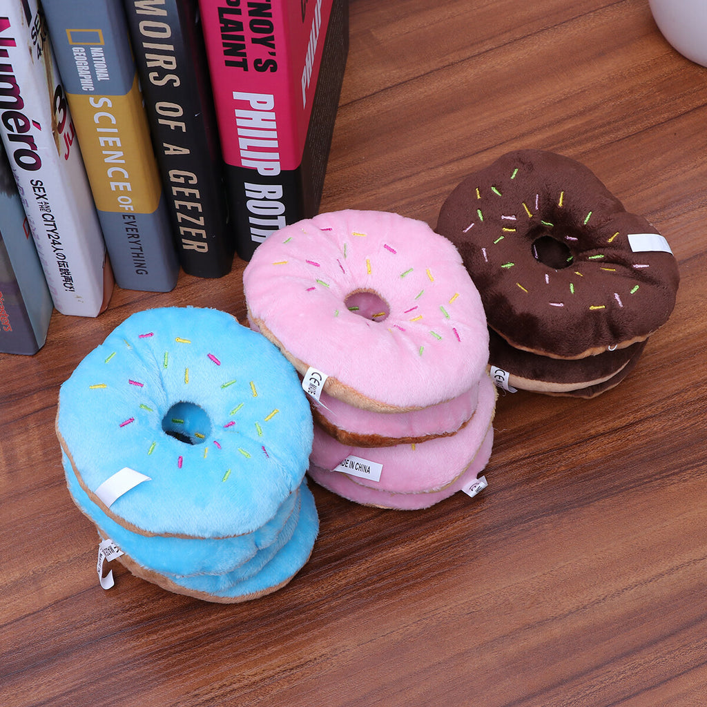Squeaky Plush Donut Dog Toy M6463