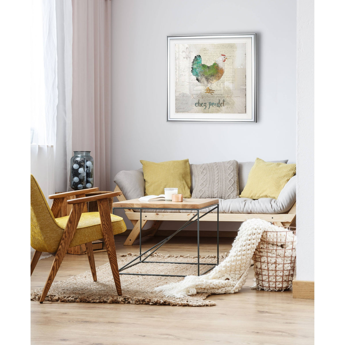 Teal Tree Framed Giclee Print 32 x 32 A89113
