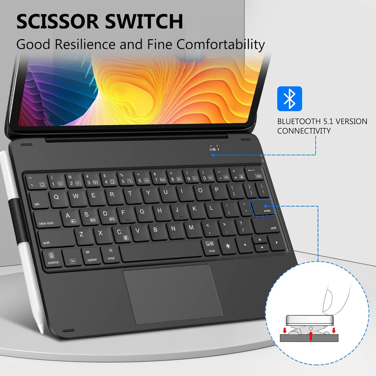 Black Bluetooth Keyboard Case for iPad Pro 11 inch and iPad Air 10.9 U68065