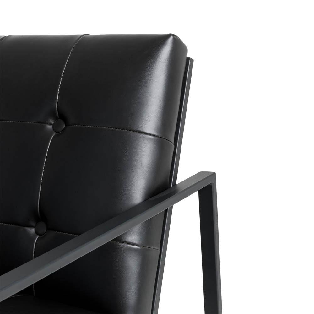 Black PU Leather Tufted Accent Chair G65684