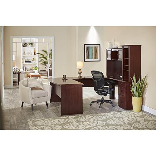 65"W U-Shaped Executive Corner Desk, Cherry R8456