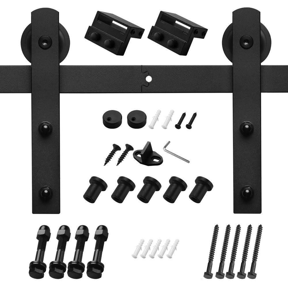 Black Sliding Barn Door Track and Hardware Kit O627074